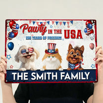 Pawty In The Usa - Personalized Metal Sign