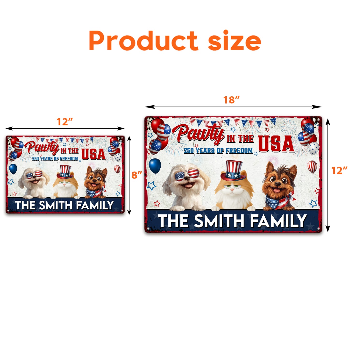 Pawty In The Usa - Personalized Metal Sign