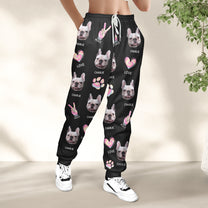 Peace, Love, Dogs - Personalized Photo Sweatpants