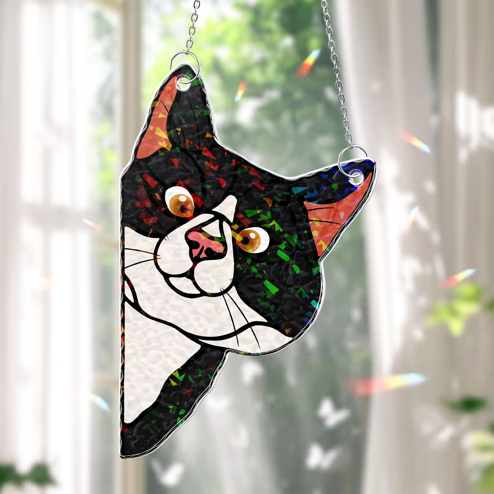 Peeking Cat - Personalized Window Corner Suncatcher
