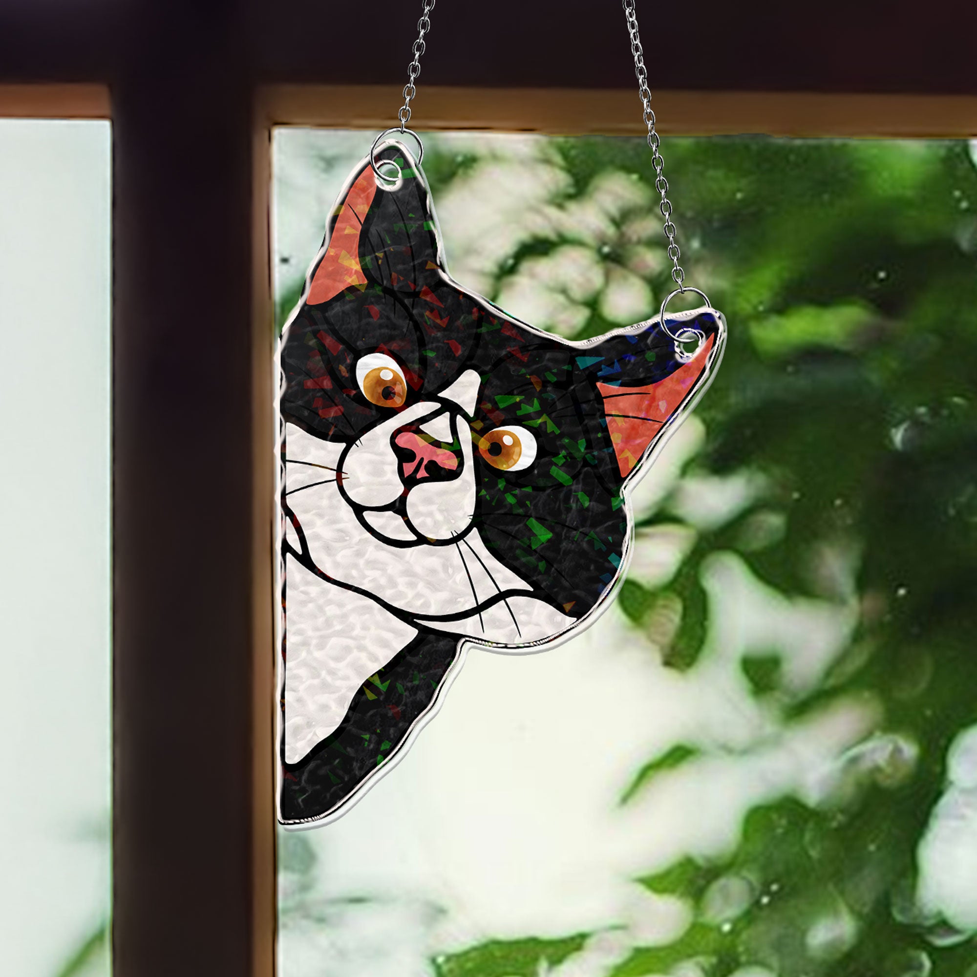 Peeking Cat - Personalized Window Corner Suncatcher