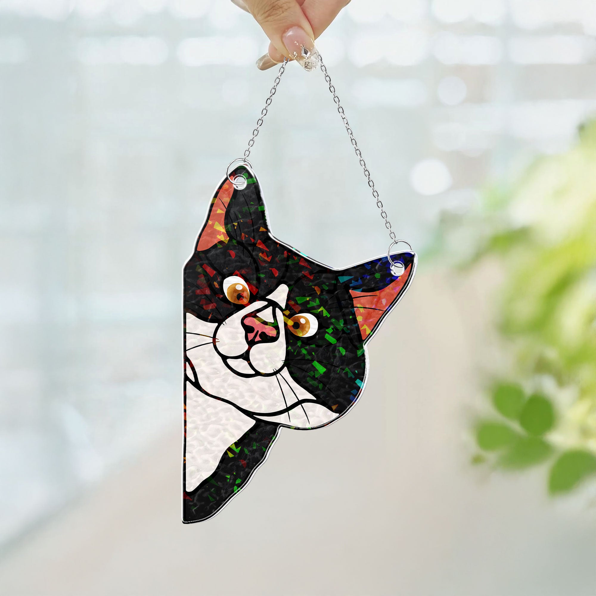 Peeking Cat - Personalized Window Corner Suncatcher