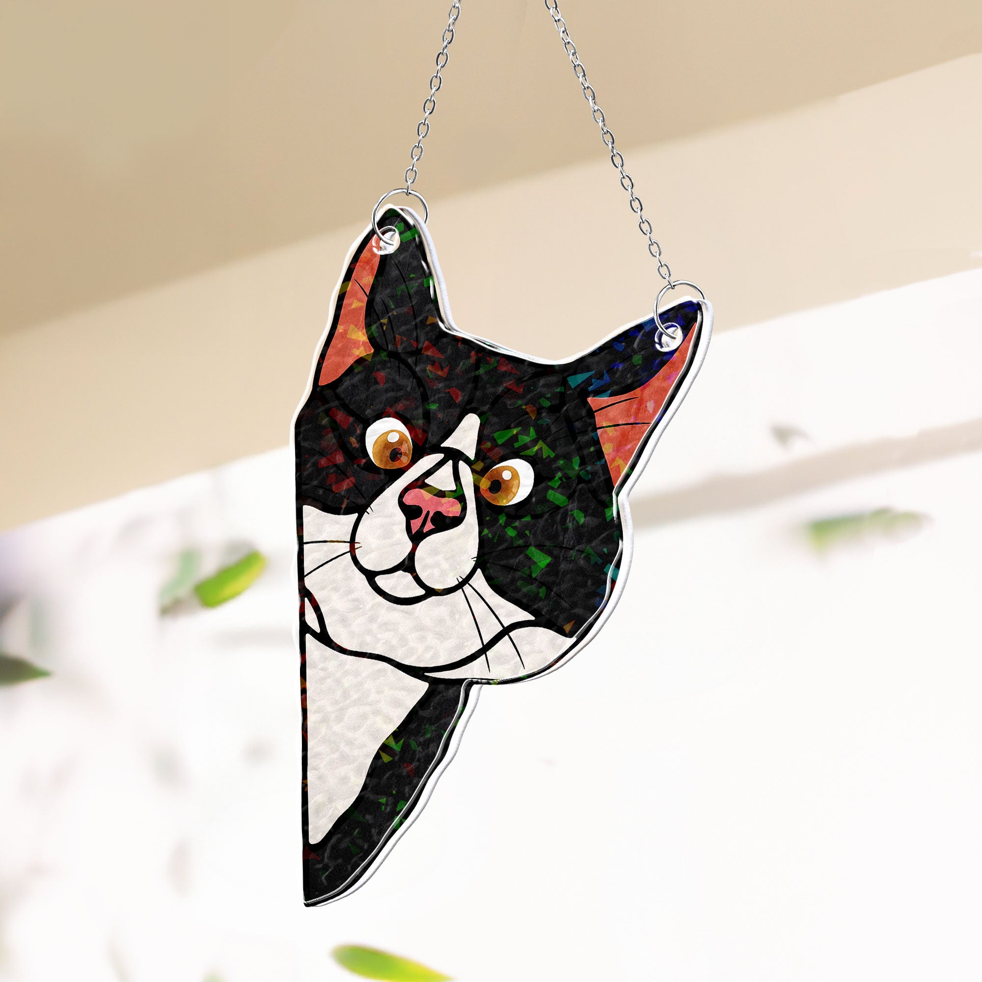 Peeking Cat - Personalized Window Corner Suncatcher