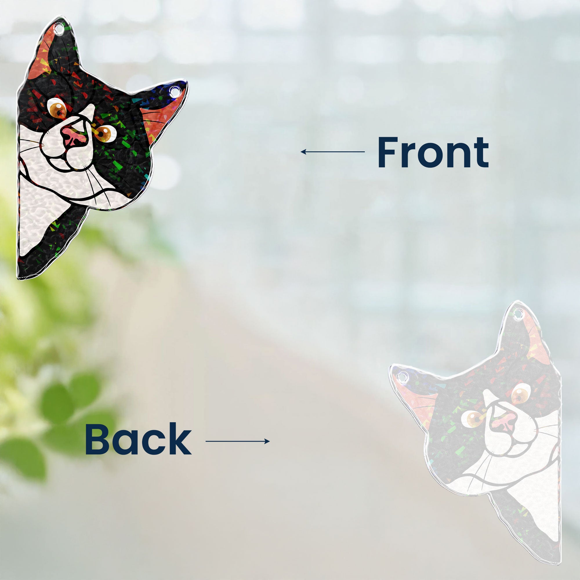 Peeking Cat - Personalized Window Corner Suncatcher