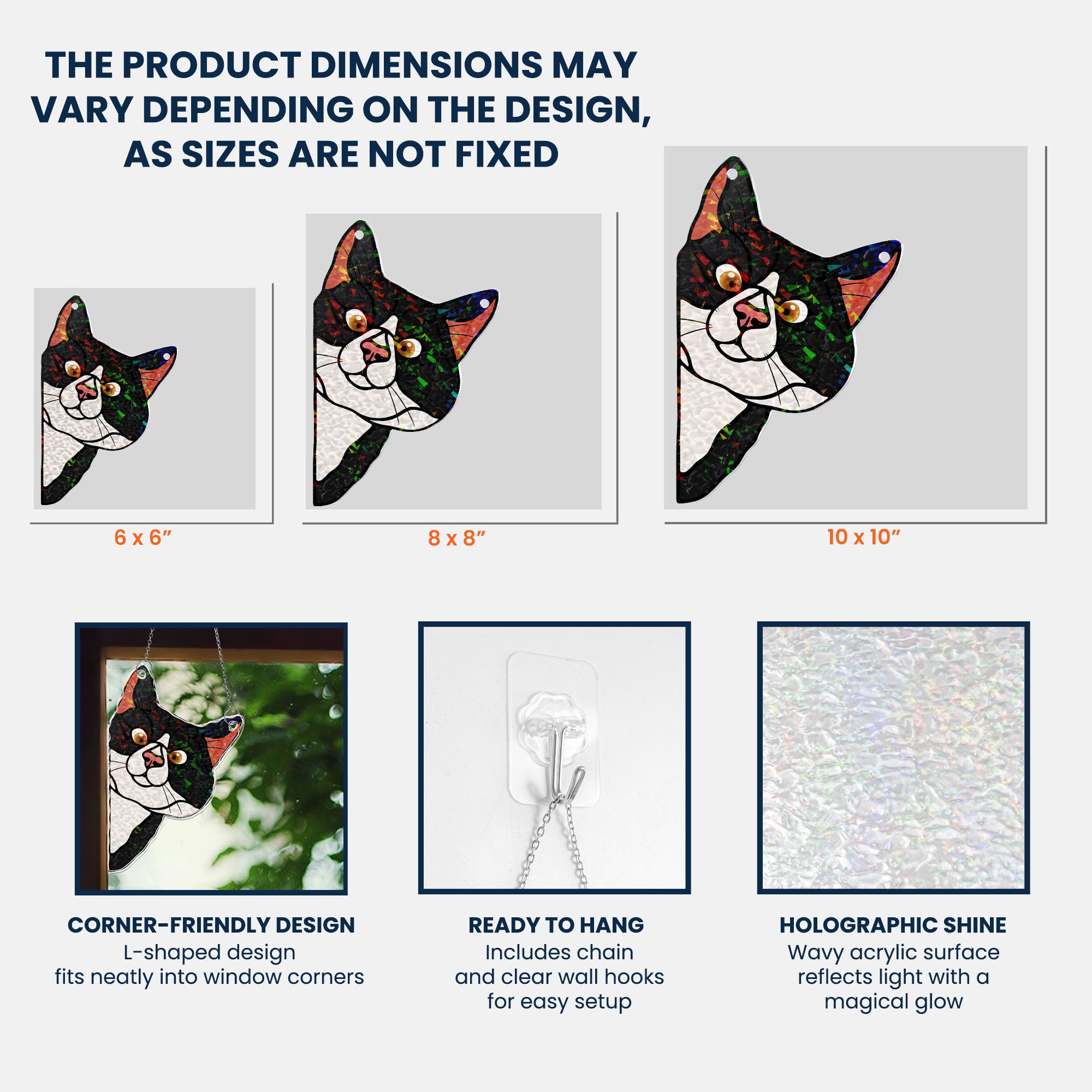 Peeking Cat - Personalized Window Corner Suncatcher