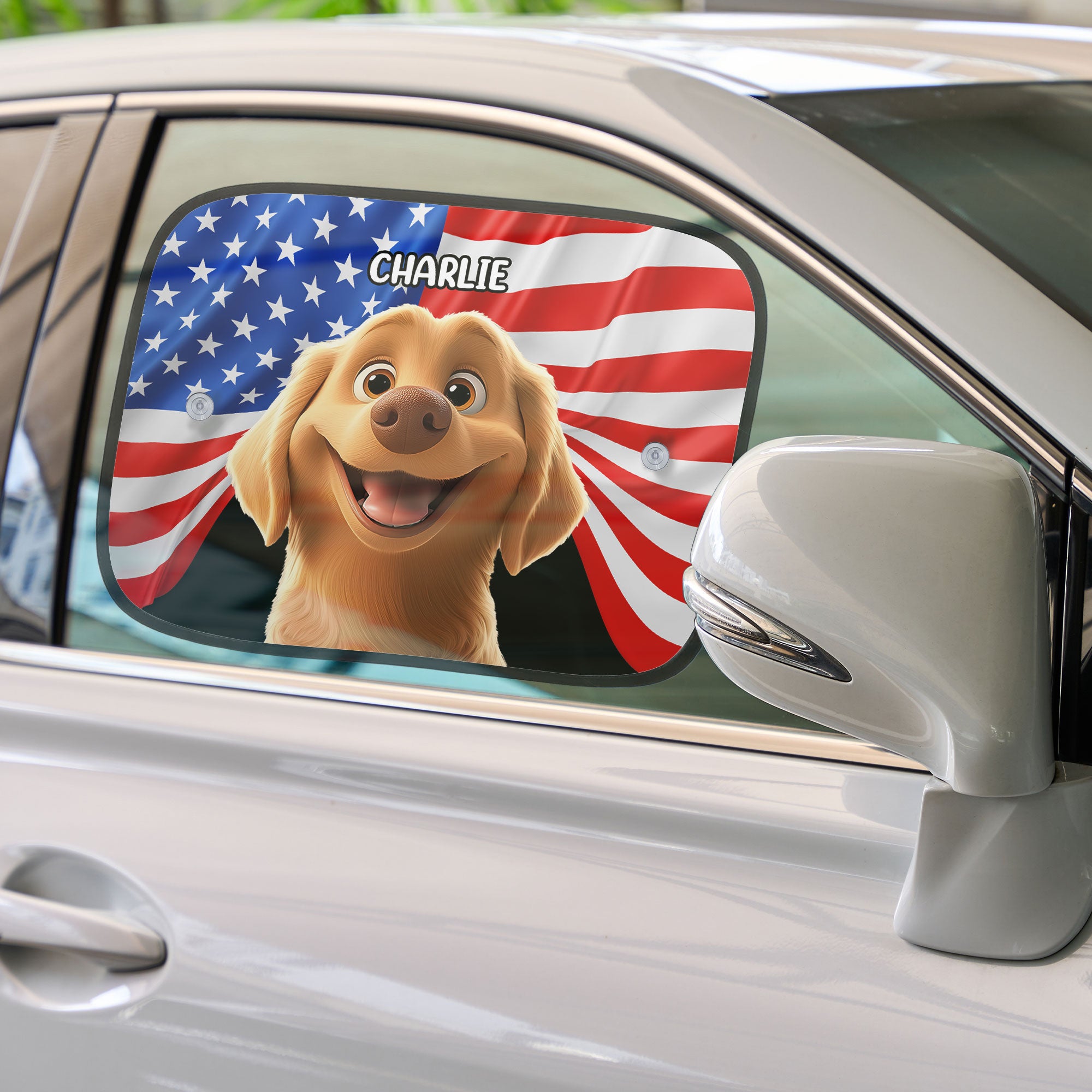 Peeking Dog - Custom Car Side Window Sun Shade