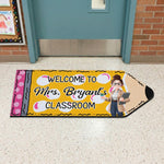 Pencil Shape Classroom Decor - Personalized Doormat