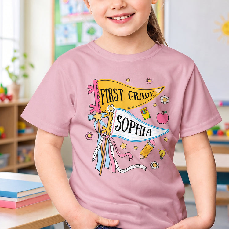 Pencil-Back-To-School-Custom-Pennant-Personalized-Shirt-5