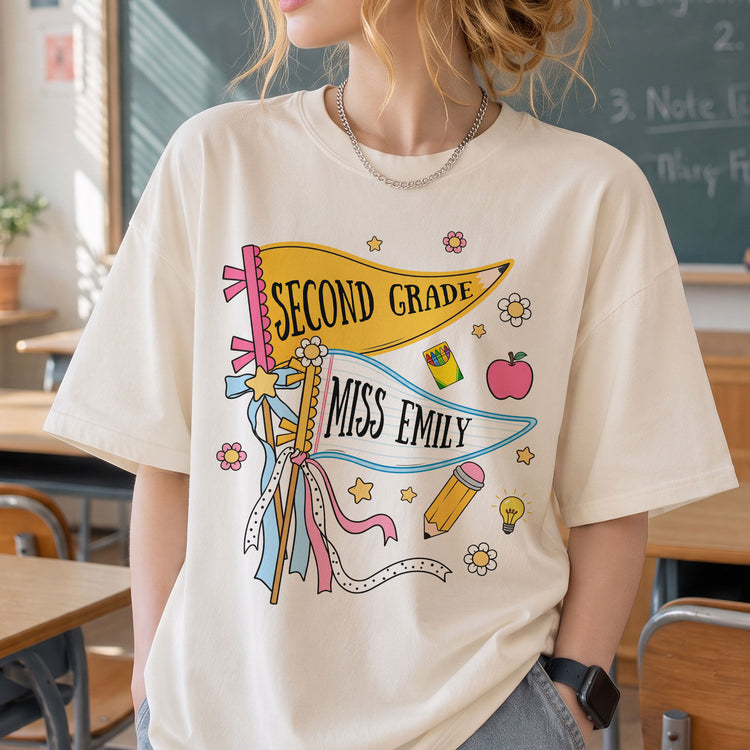 Pencil-Back-To-School-Teacher-Custom-Pennant--Personalized-Shirt-5