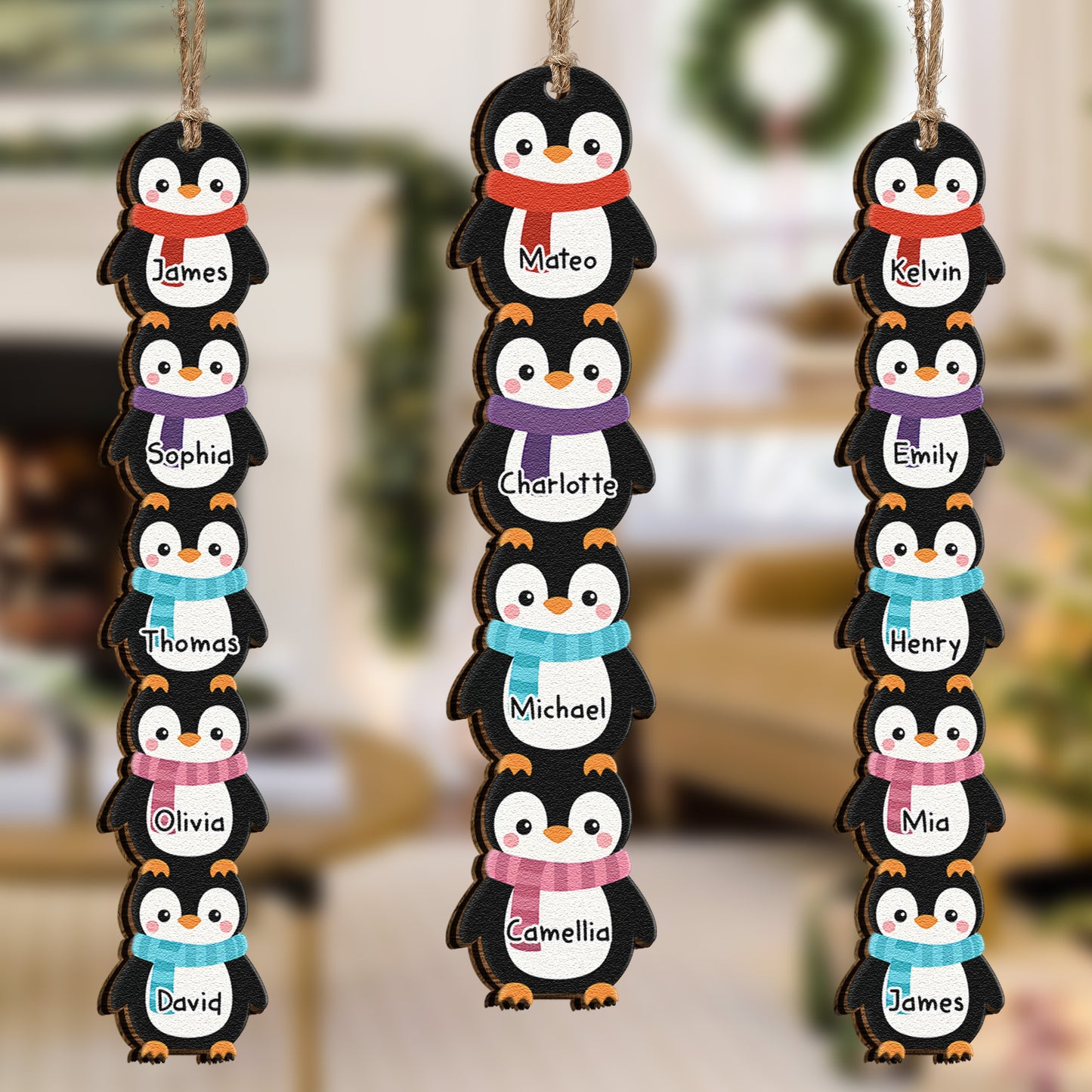 Penguin Family - Kid Custom Name Christmas Gift - Personalized Family Ornament