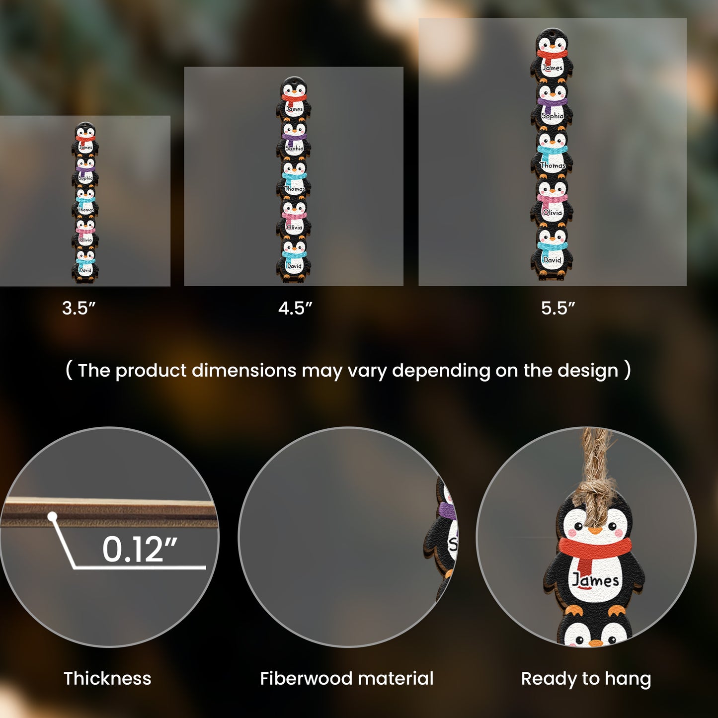 Penguin Family - Kid Custom Name Christmas Gift - Personalized Family Ornament