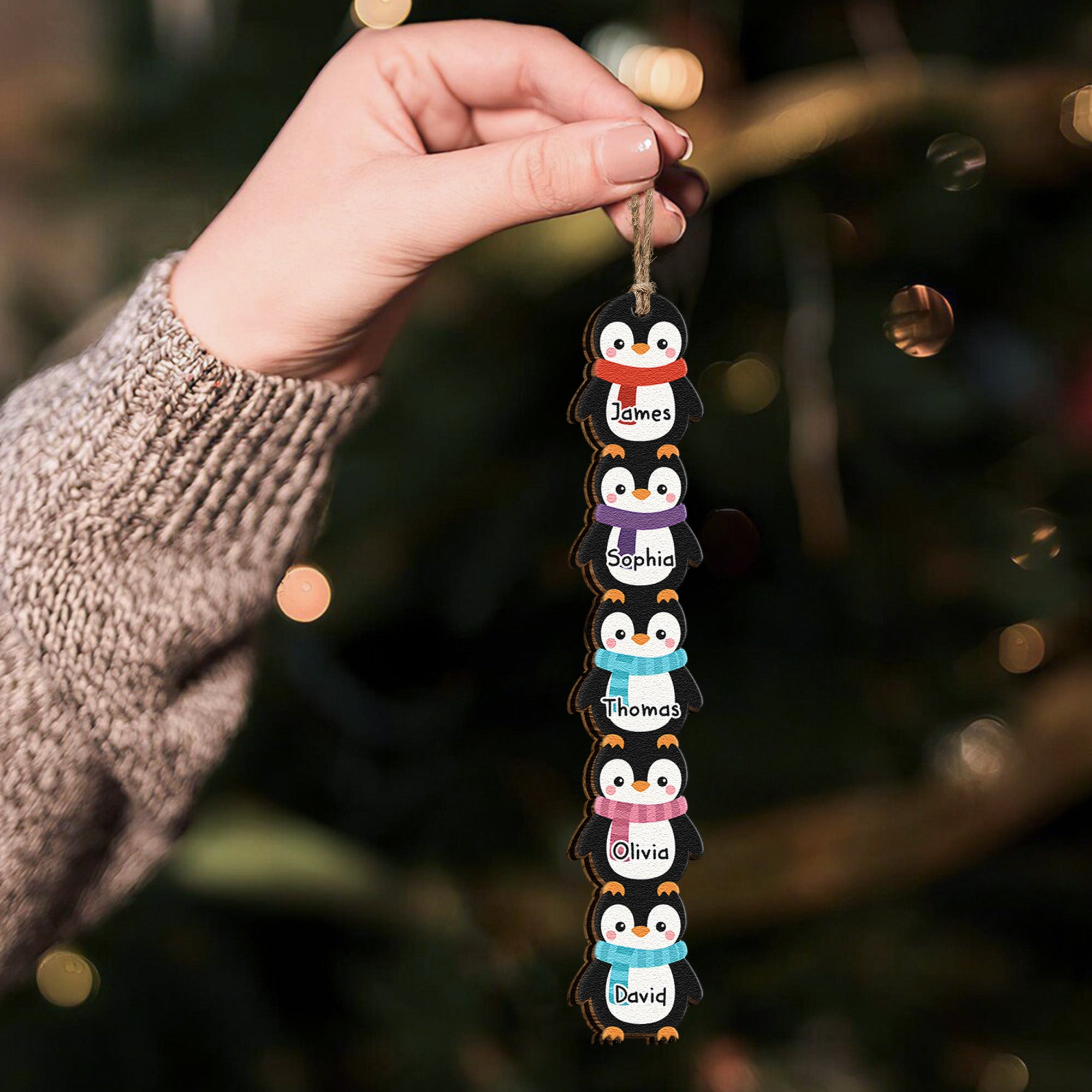 Penguin Family - Kid Custom Name Christmas Gift - Personalized Family Ornament