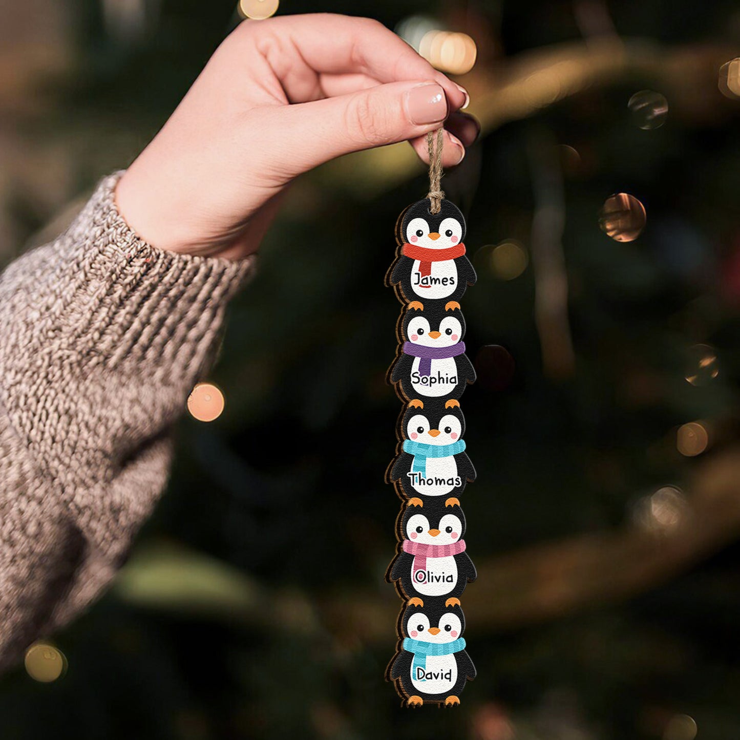 Penguin Family - Kid Custom Name Christmas Gift - Personalized Family Ornament