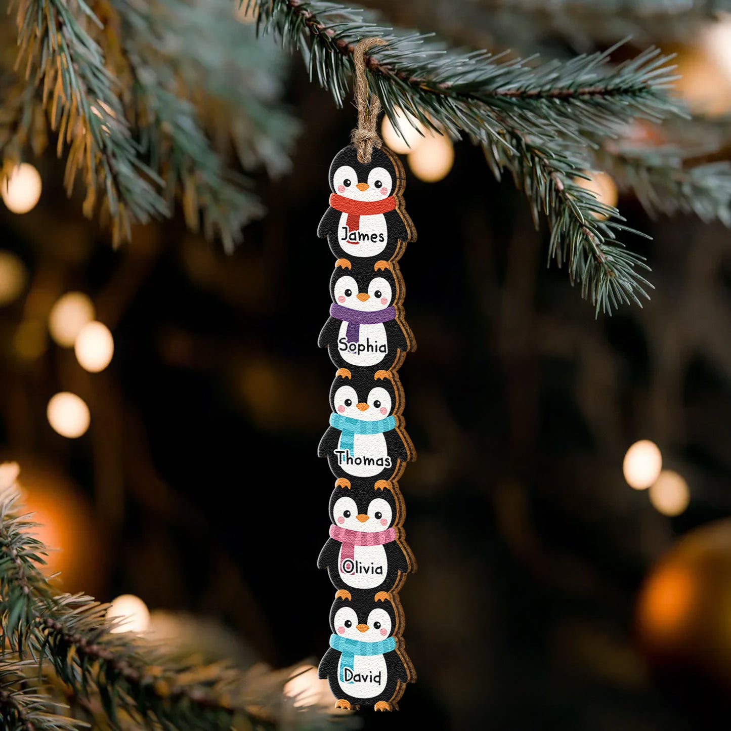 Penguin Family - Kid Custom Name Christmas Gift - Personalized Family Ornament