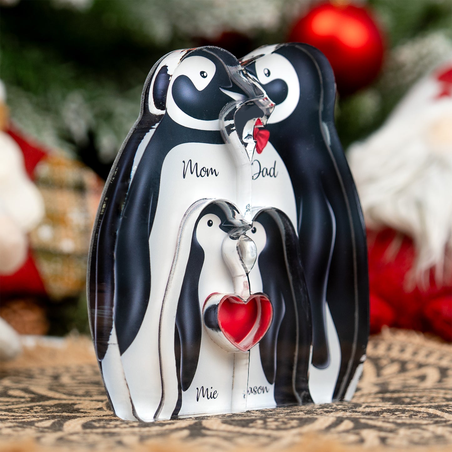 Penguin Family Puzzle - Personalized Acrylic Plaque