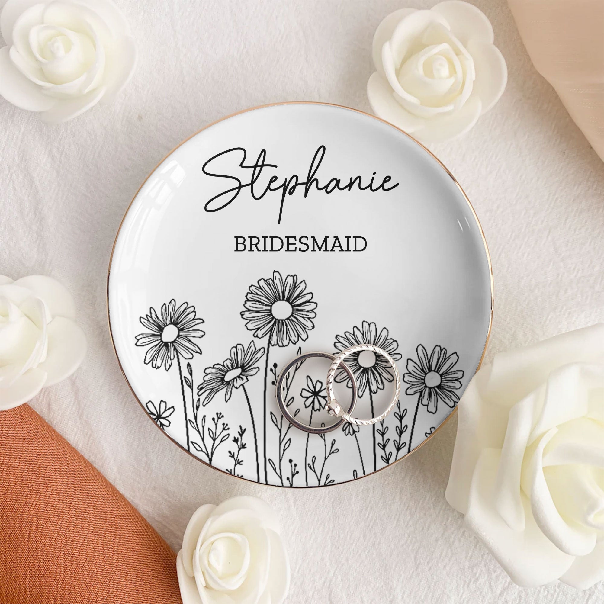 Perfect Bridesmaid Or Bestie Gift Custom Name Gift for Her - Personalized Jewelry Dish