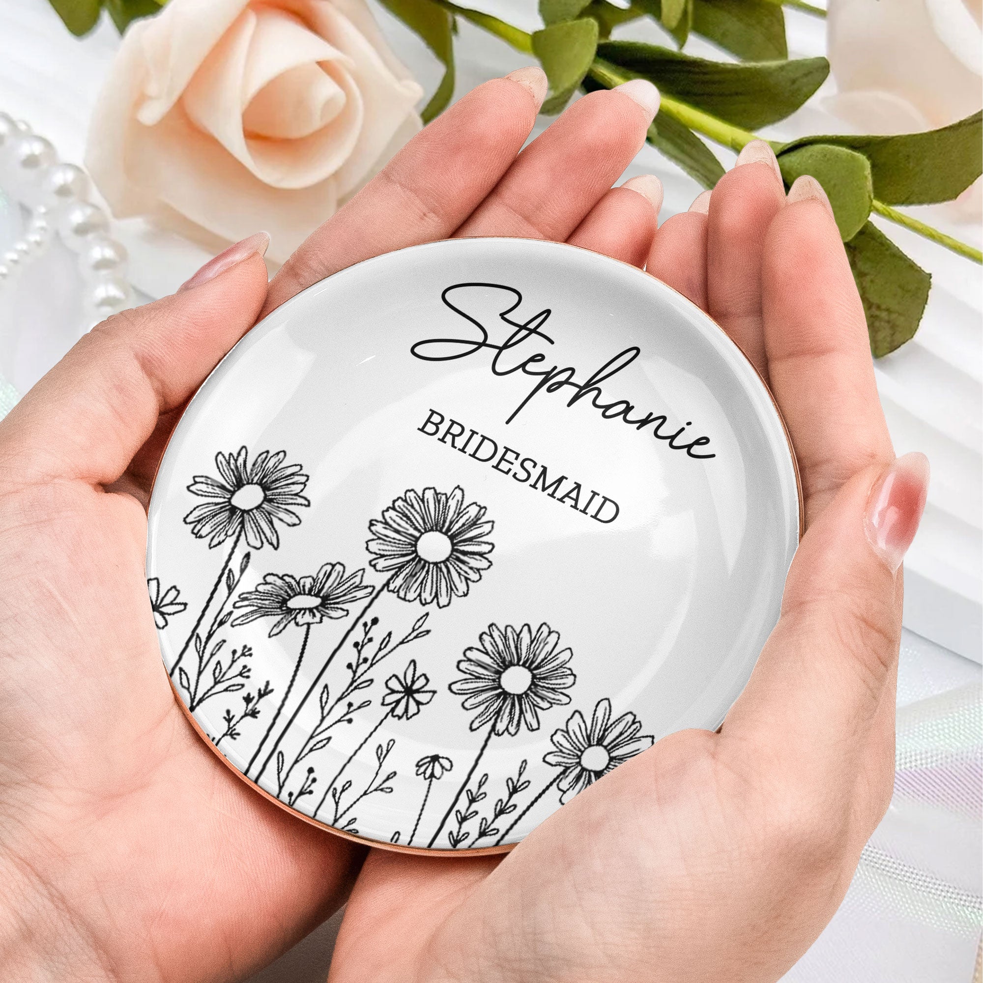 Perfect Bridesmaid Or Bestie Gift Custom Name Gift for Her - Personalized Jewelry Dish