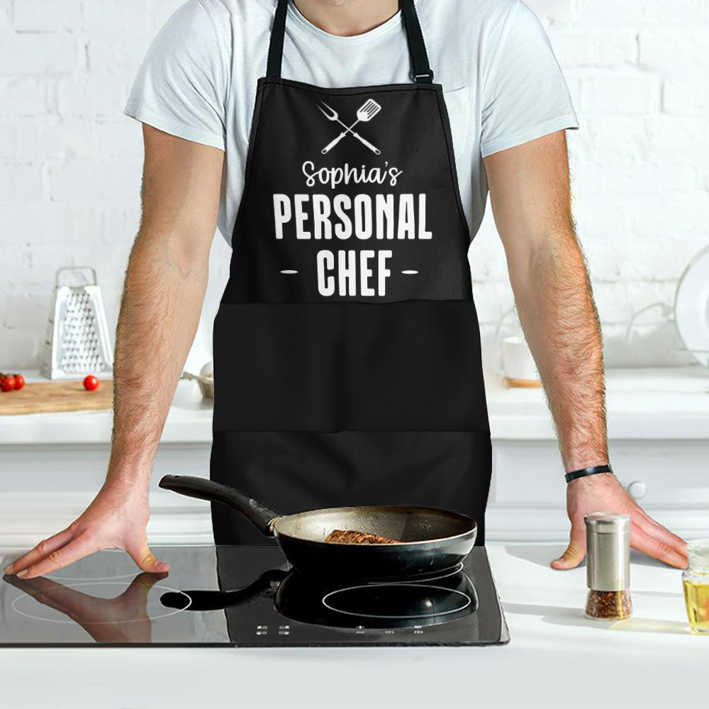 Personal Chef Grill Apron Funny Gifts For Him, Husband - Personalized Apron