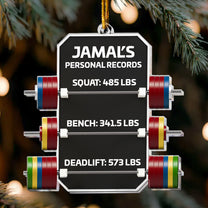 Personal Record Fitness Powerlifting - Personalized Acrylic Ornament