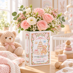 Personalized Baby Ceramic Book Vase, Newborn Keepsake Vase - Personalized Vase