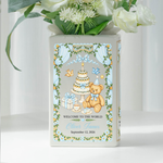 Personalized Baby Ceramic Book Vase, Newborn Keepsake Vase - Personalized Vase