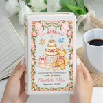 Personalized Baby Ceramic Book Vase, Newborn Keepsake Vase - Personalized Vase