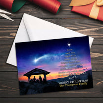 Personalized Christian O Holy Night Christmas Card Ver 2 - Nativity Gift For Family