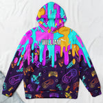 Personalized Gamer Custom Name Gaming Neon Drip Video Game, Boys Gaming Gift, Gamer Birthday Gift - Personalized Hoodie