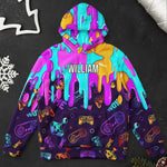 Personalized Gamer Custom Name Gaming Neon Drip Video Game, Boys Gaming Gift, Gamer Birthday Gift - Personalized Hoodie