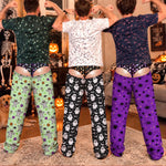 Personalized Halloween Pajama Pants For Men, Funny Fake Underwear Sleep Pants - Personalized Lounge Pants