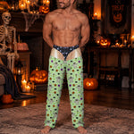 Personalized Halloween Pajama Pants For Men, Funny Fake Underwear Sleep Pants - Personalized Lounge Pants