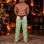 Personalized Halloween Pajama Pants For Men, Funny Fake Underwear Sleep Pants - Personalized Lounge Pants