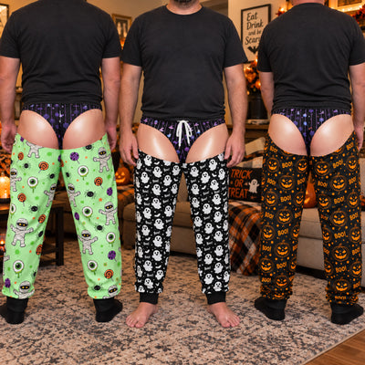 Personalized Halloween Pajama Pants For Men, Funny Fake Underwear Sleep Pants - Personalized Sweatpants