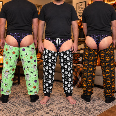 Personalized Halloween Pajama Pants For Men, Funny Fake Underwear Sleep Pants - Personalized Sweatpants