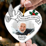 Personalized Memorial In Our Hearts Forever - Personalized Acrylic Photo Ornament
