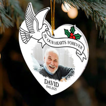 Personalized Memorial In Our Hearts Forever - Personalized Acrylic Photo Ornament