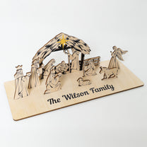 Personalized Nativity Scene Christmas Decoration Wooden Laser Cut