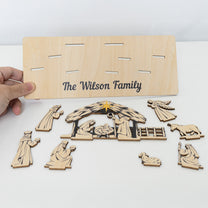 Personalized Nativity Scene Christmas Decoration Wooden Laser Cut