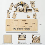 Personalized Nativity Scene Christmas Decoration Wooden Laser Cut