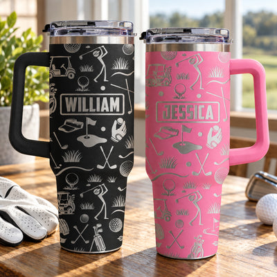Personalized Golf Doodle - Personalized 40oz Tumbler