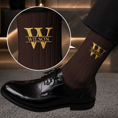Personalized Monogram, Initial Name For Him, Husband, Son, Groomsmen - Personalized Socks