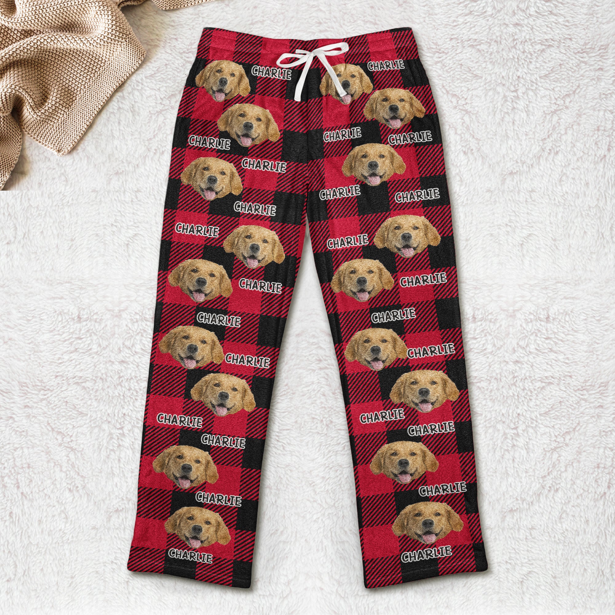 Pet Christmas - Personalized Photo Fleece Pajama Pants