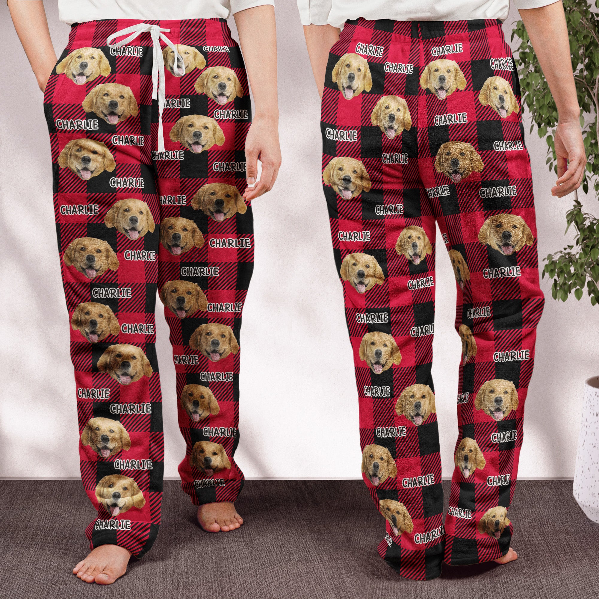 Pet Christmas - Personalized Photo Fleece Pajama Pants