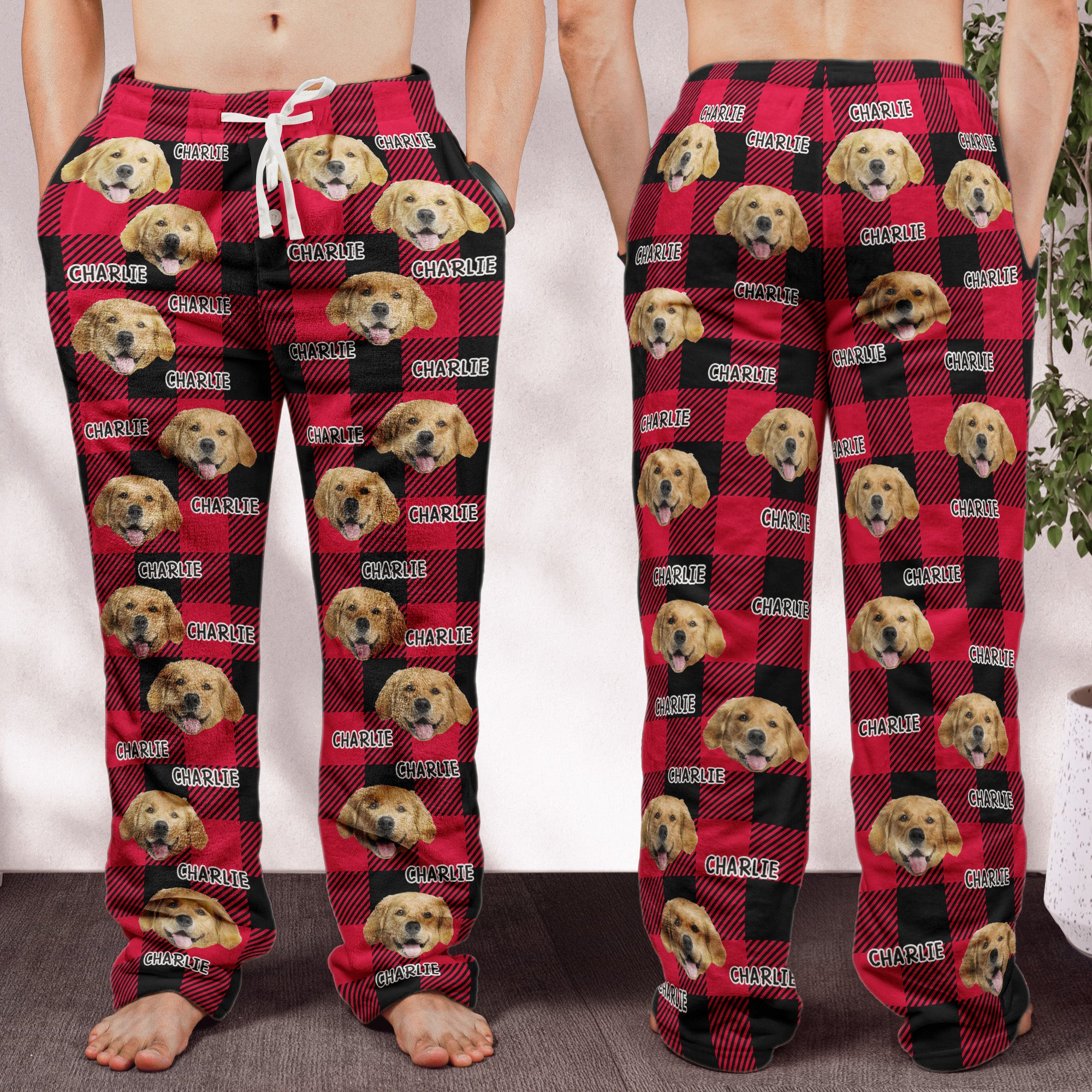 Pet Christmas - Personalized Photo Fleece Pajama Pants