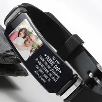 To My Bonus Dad Thank You For Stepping In - Personalized Photo Bracelet