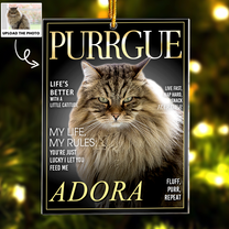 Pet Dogue Magazine - Custom Pet Portrait - Gifts For Dog Lovers, Cat Lovers - Personalized Acrylic Photo Ornament