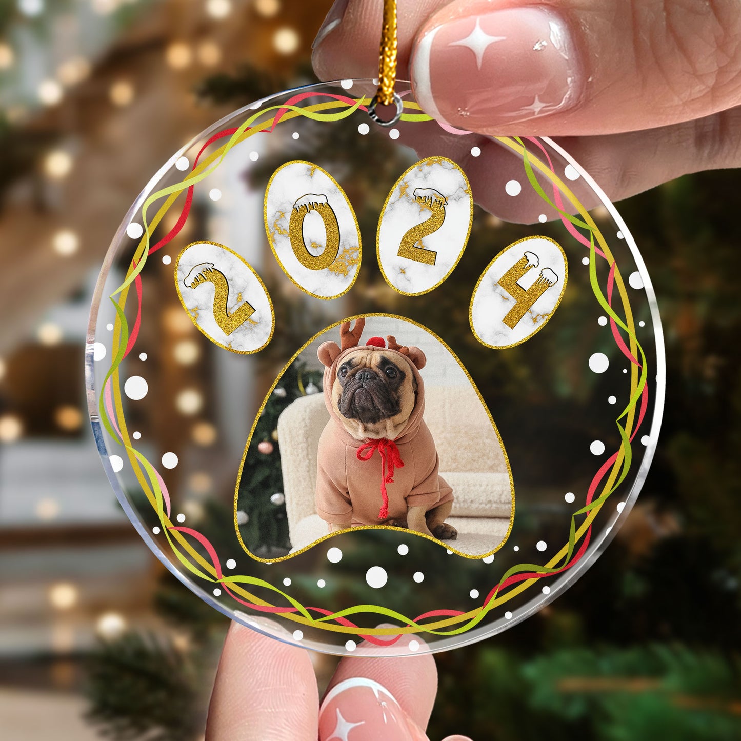 Pet's First Christmas - Personalized Acrylic Photo Ornament