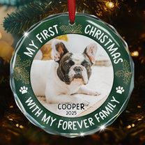 Pet First Christmas - Personalized Glass Photo Ornament