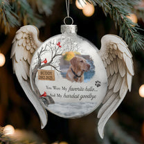 Pet Loss Christmas Ornament Forever In My Heart - Personalized Memorial Glass Photo Ornament