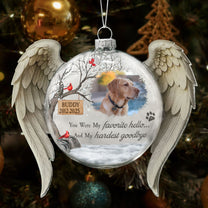 Pet Loss Christmas Ornament Forever In My Heart - Personalized Memorial Glass Photo Ornament